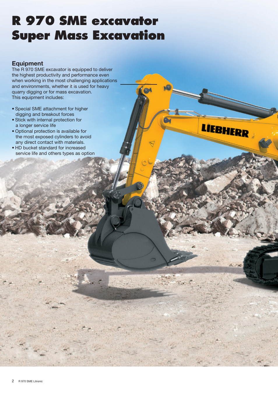 R 970 sme excavator super mass excavation | Liebherr R 970 SME User Manual | Page 2 / 16