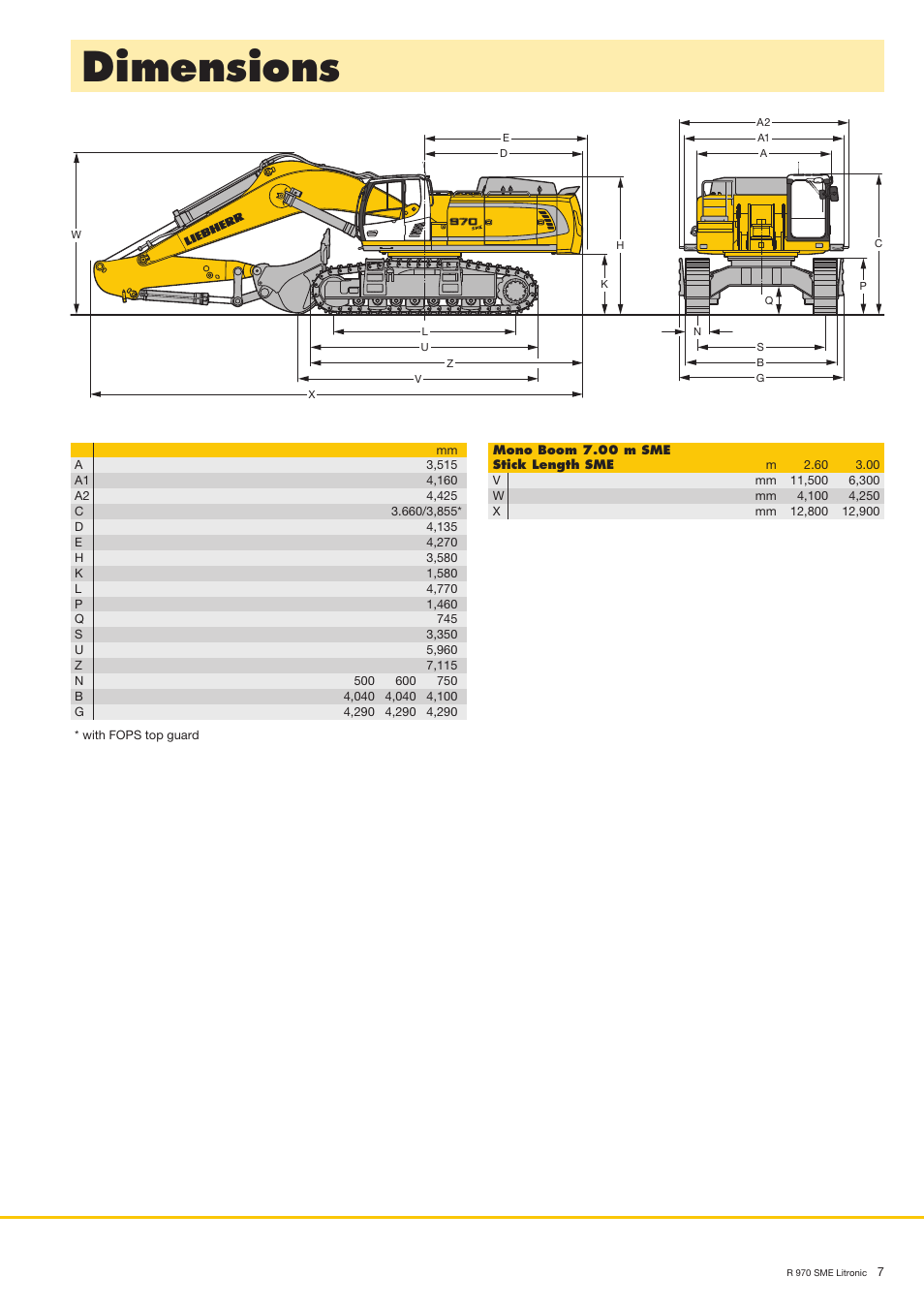 Dimensions | Liebherr R 970 SME User Manual | Page 7 / 16