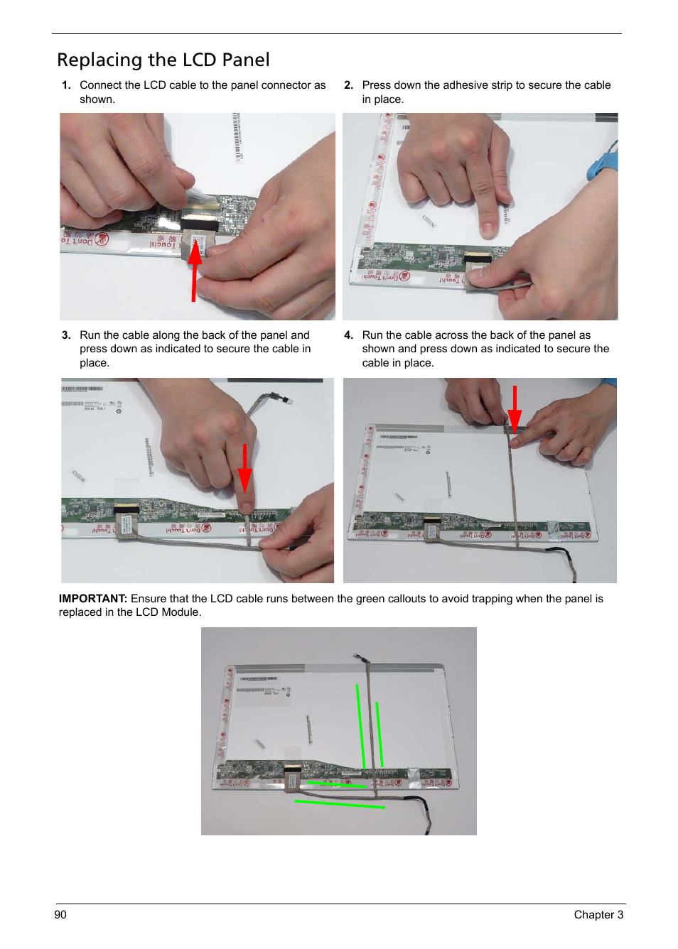 Replacing the lcd panel | Acer 5241 User Manual | Page 100 / 202