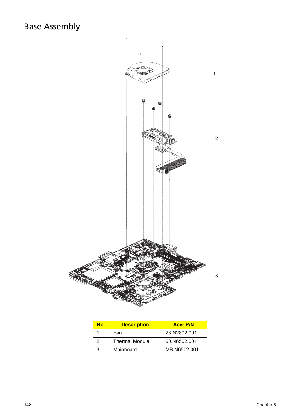 Base assembly | Acer 5241 User Manual | Page 158 / 202