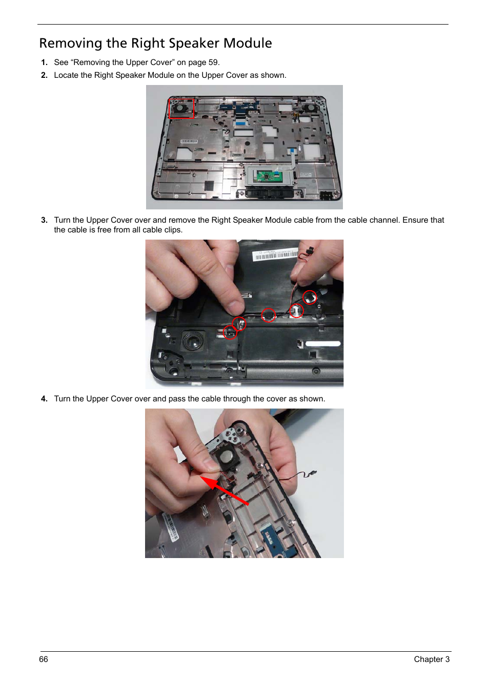 Removing the right speaker module | Acer 5241 User Manual | Page 76 / 202