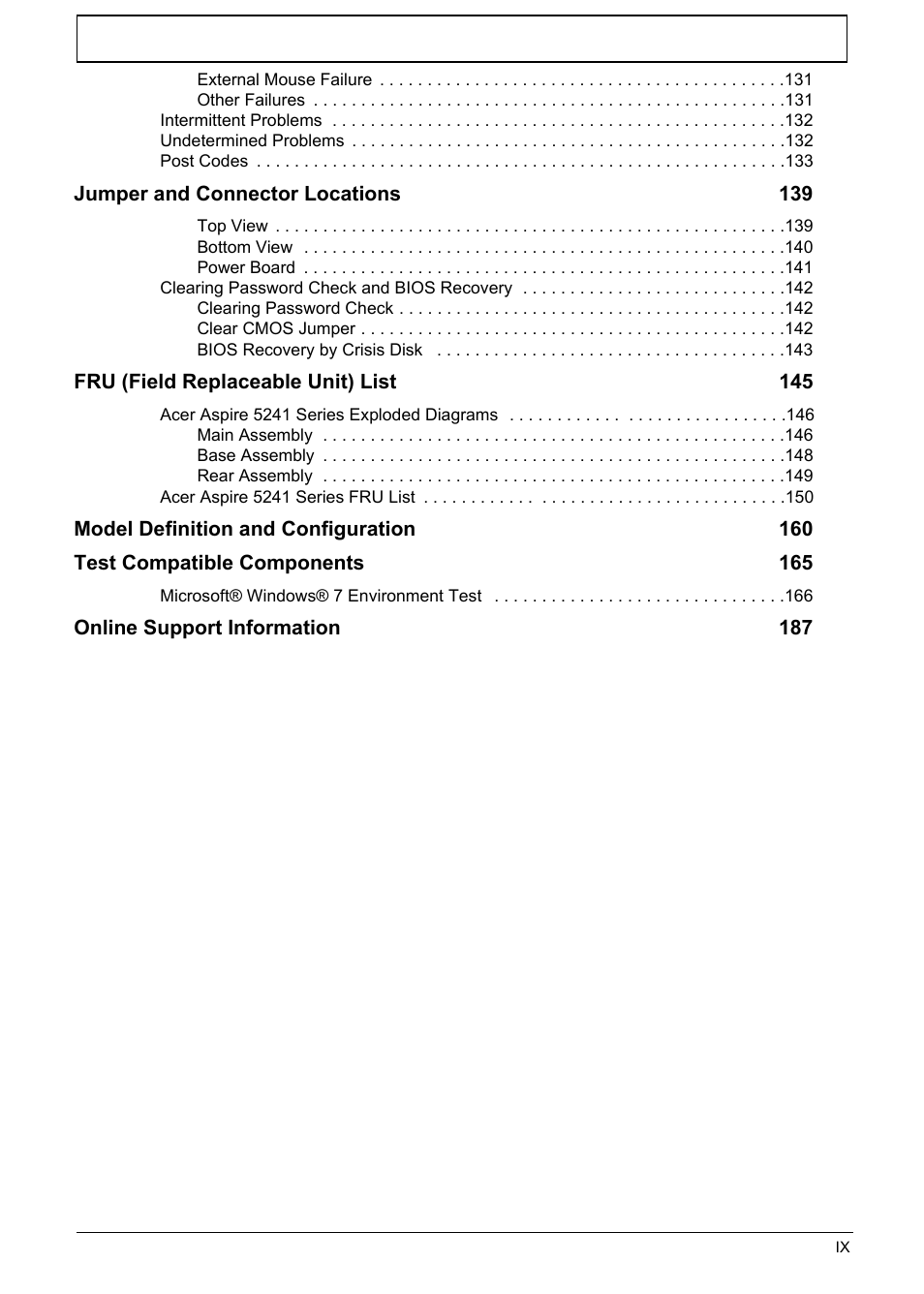 Acer 5241 User Manual | Page 9 / 202