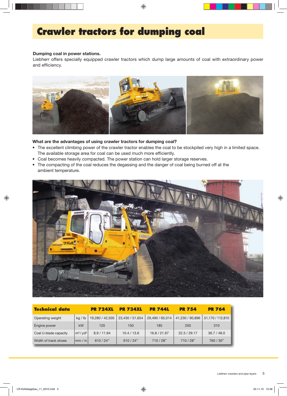 Crawler tractors for dumping coal | Liebherr PR 734 Litronic User Manual | Page 5 / 8