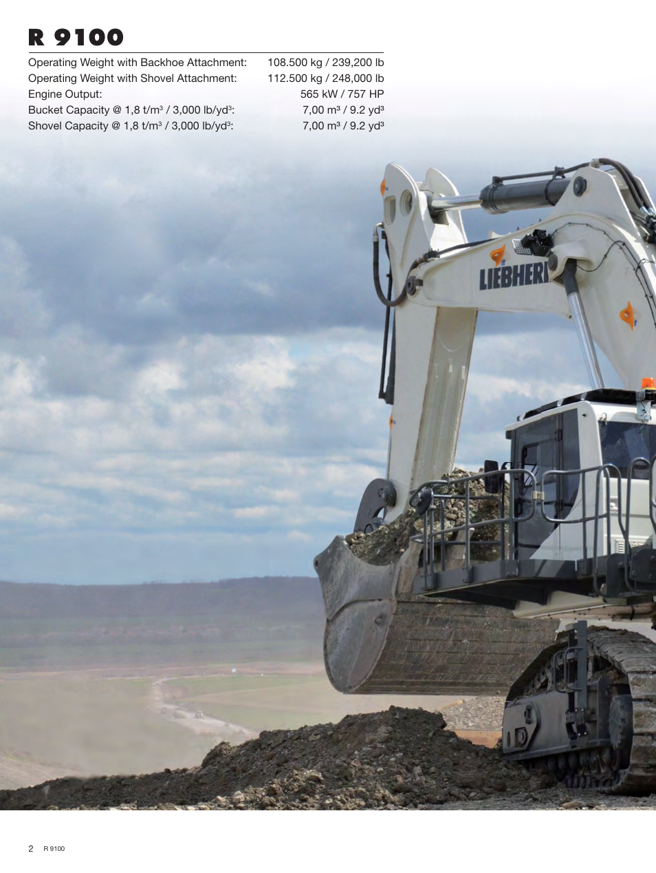 R 9100 | Liebherr R 9100 User Manual | Page 2 / 22
