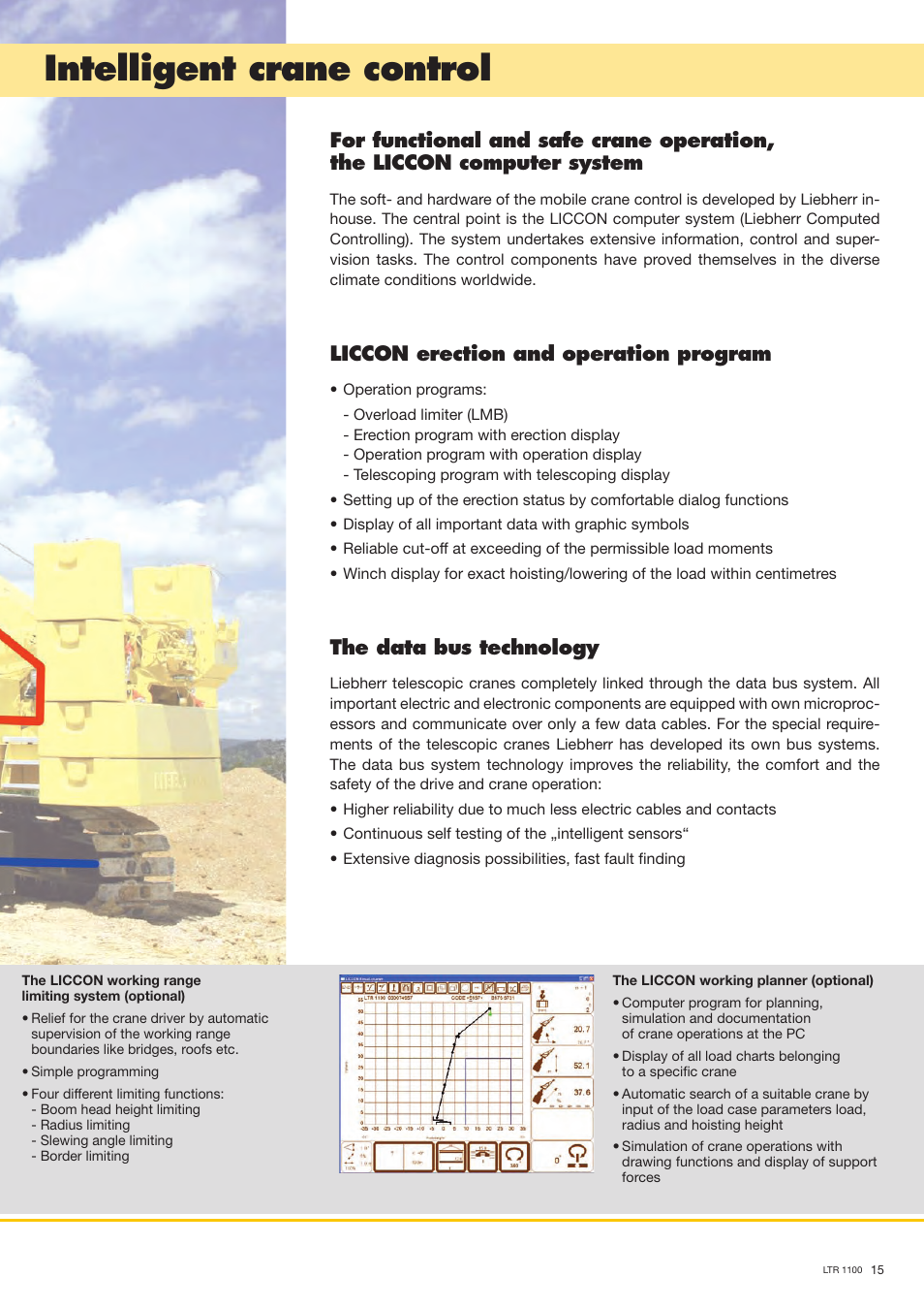 Intelligent crane control, Liccon erection and operation program, The data bus technology | Liebherr LTR 1100 User Manual | Page 15 / 16