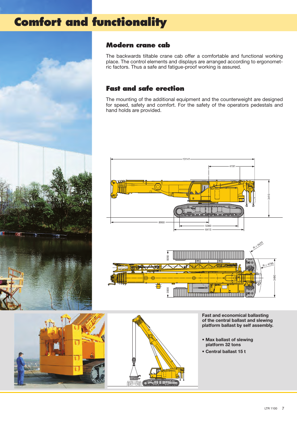 Comfort and functionality, Modern crane cab, Fast and safe erection | Liebherr LTR 1100 User Manual | Page 7 / 16
