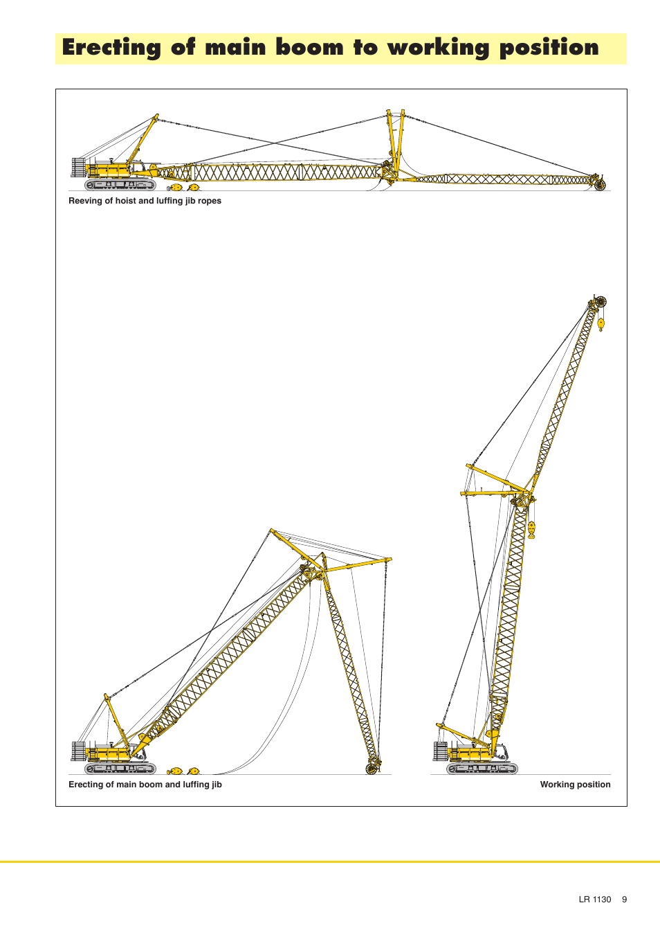 Erecting of main boom to working position | Liebherr LR 1130 User Manual | Page 9 / 24