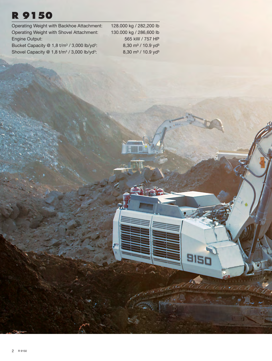 R 9150 | Liebherr R 9150 User Manual | Page 2 / 22
