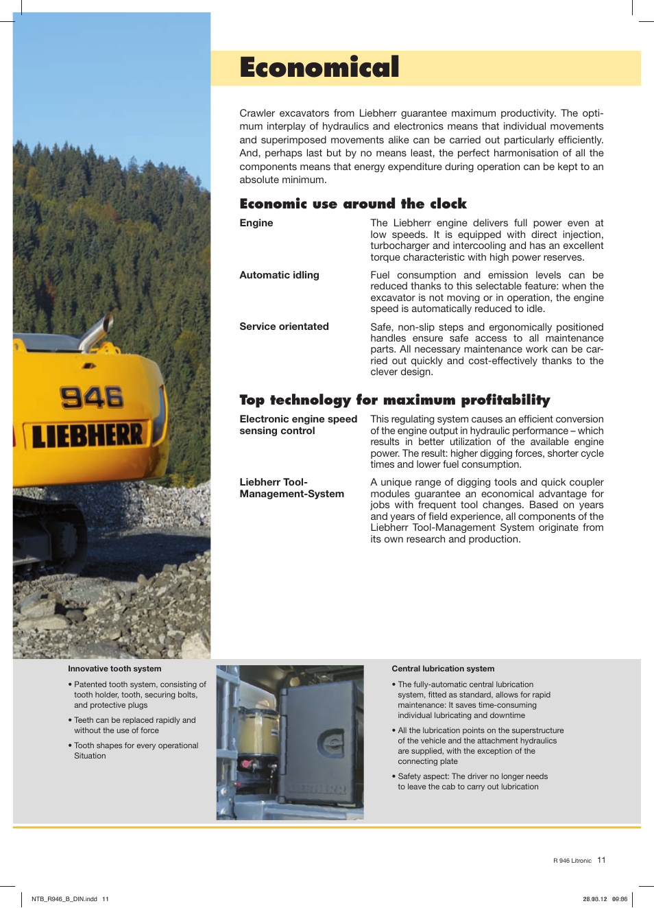 Economical, Economic use around the clock, Top technology for maximum profitability | Liebherr R 946 User Manual | Page 11 / 24