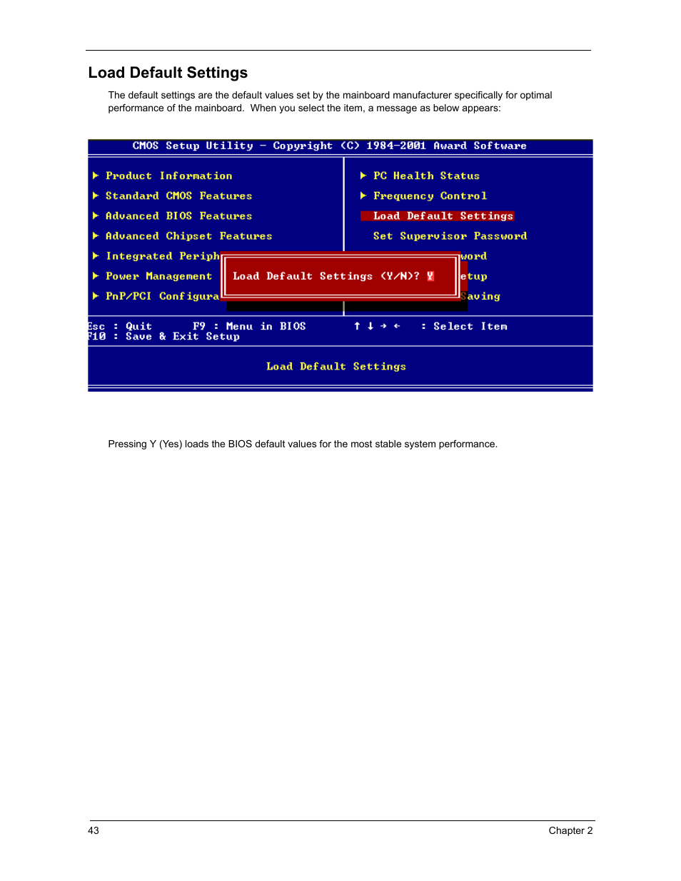 Load default settings | Acer 3300S User Manual | Page 49 / 114