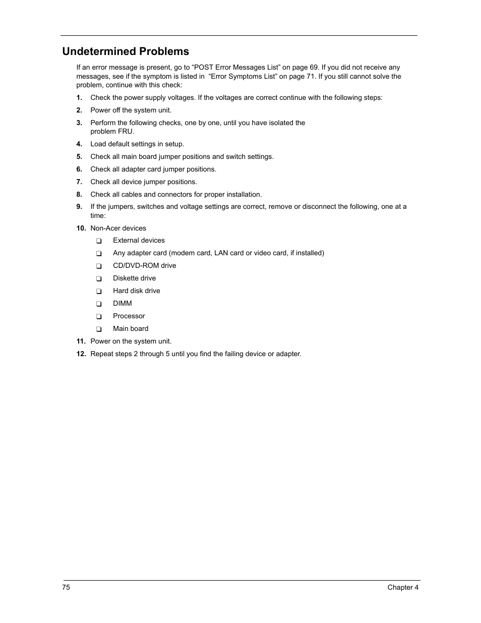 Undetermined problems | Acer 3300S User Manual | Page 81 / 114