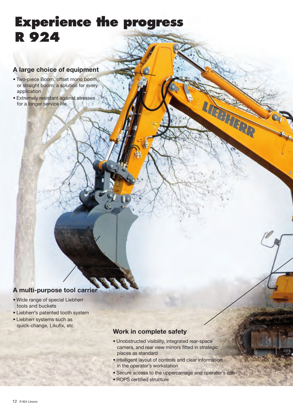 Experience the progress r 924 | Liebherr R 924 User Manual | Page 12 / 32