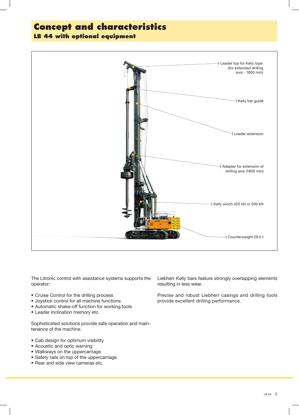 Concept and characteristics, Lb 44 with optional equipment | Liebherr LB 44 User Manual | Page 3 / 16