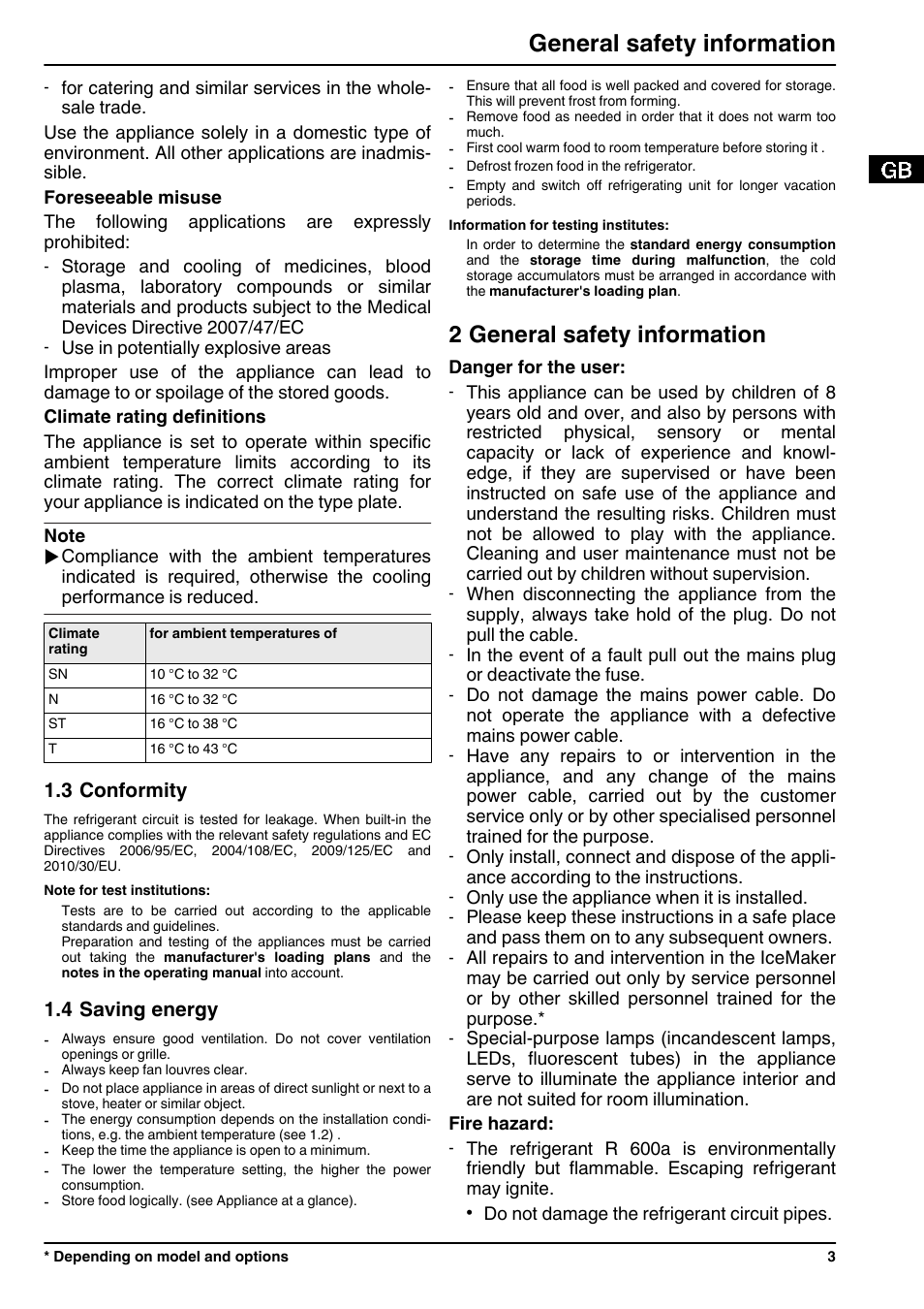 3conformity, 4saving energy, 2general safety information | 2 general safety information, General safety information, 3 conformity, 4 saving energy | Liebherr ICN 3356 Premium NoFrost User Manual | Page 3 / 14