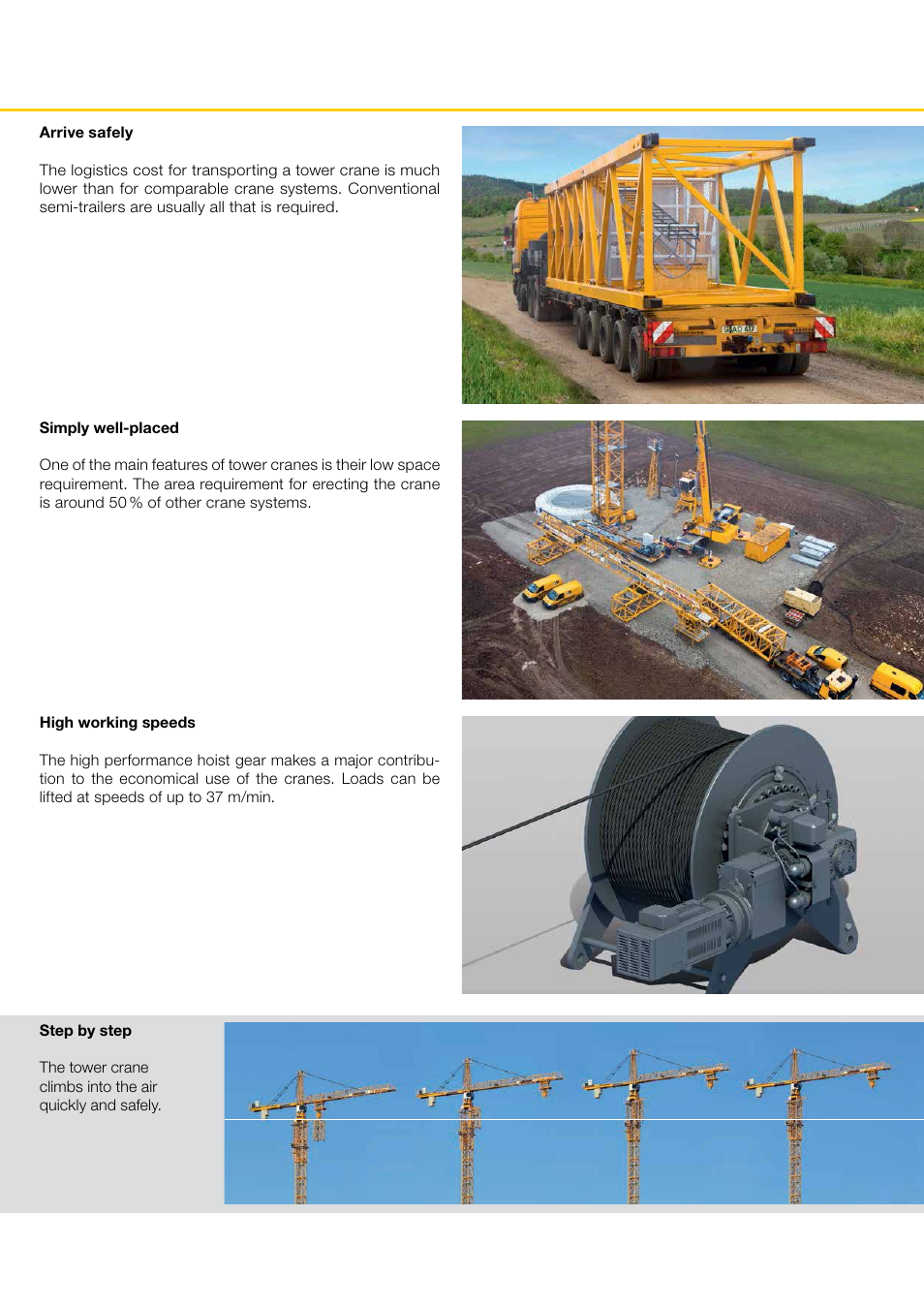 Tower cranes for wind turbines, Technical data | Liebherr 1000 EC-B 125 Litronic User Manual | Page 6 / 7