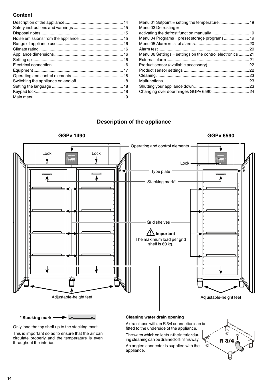 Description of the appliance | Liebherr GGPv 6590 ProfiPremiumline User Manual | Page 2 / 13