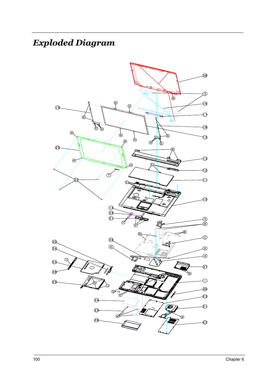 Exploded diagram | Acer 3510 User Manual | Page 107 / 125