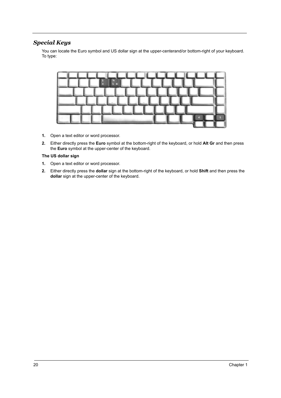 Special keys | Acer 3510 User Manual | Page 27 / 125