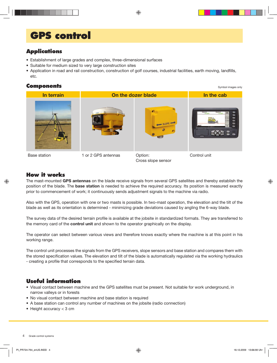 Gps control, Applications, Components how it works | Useful information | Liebherr PR 724 Litronic User Manual | Page 4 / 8