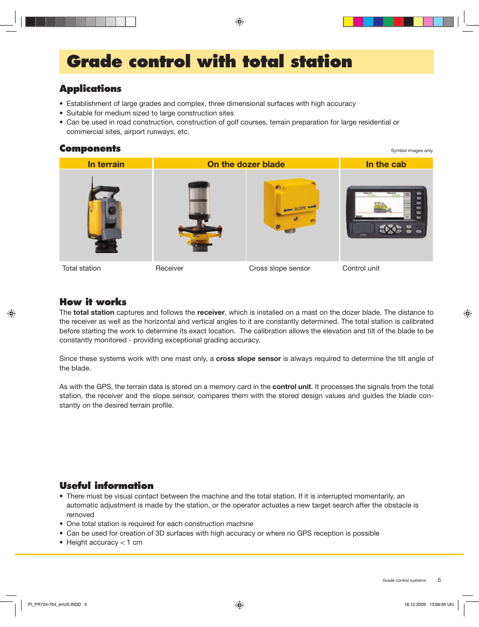 Grade control with total station, Applications, Components how it works | Useful information | Liebherr PR 724 Litronic User Manual | Page 5 / 8