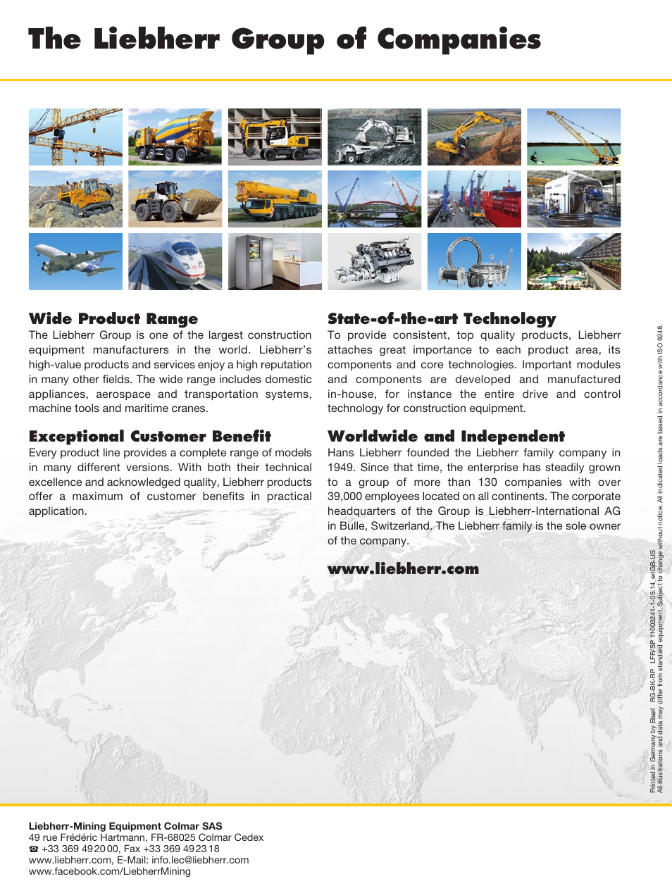 The liebherr group of companies | Liebherr R 9800 User Manual | Page 22 / 22