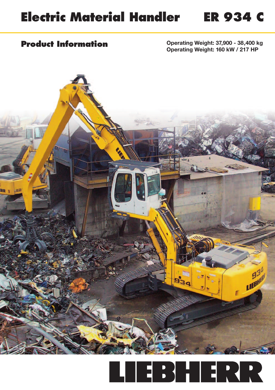 Liebherr ER 934 C Material Handler User Manual | 8 pages