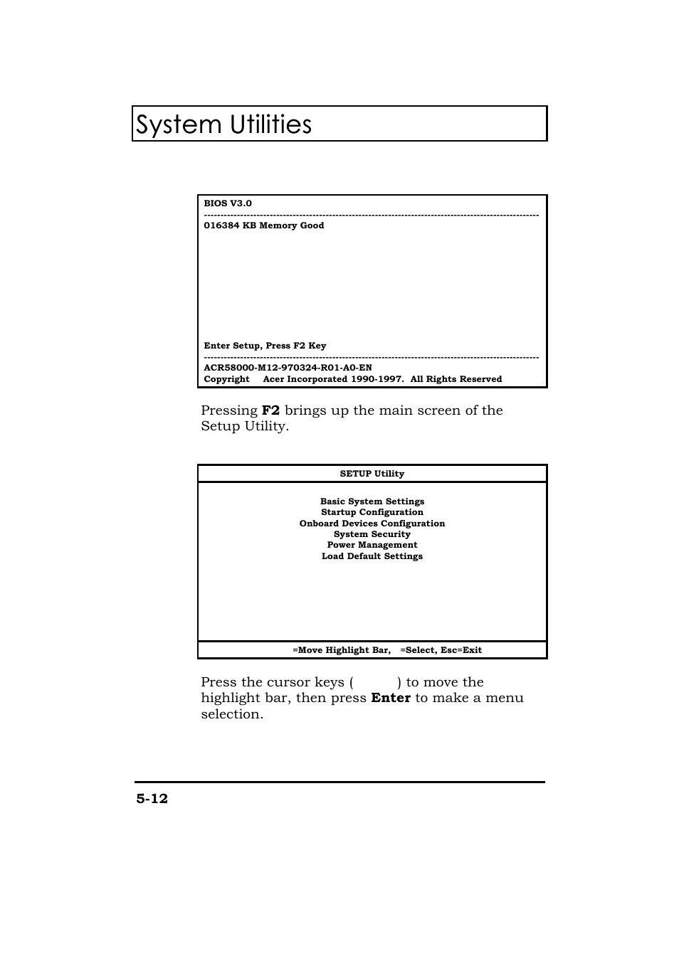 System utilities | Acer 365 Series User Manual | Page 105 / 138