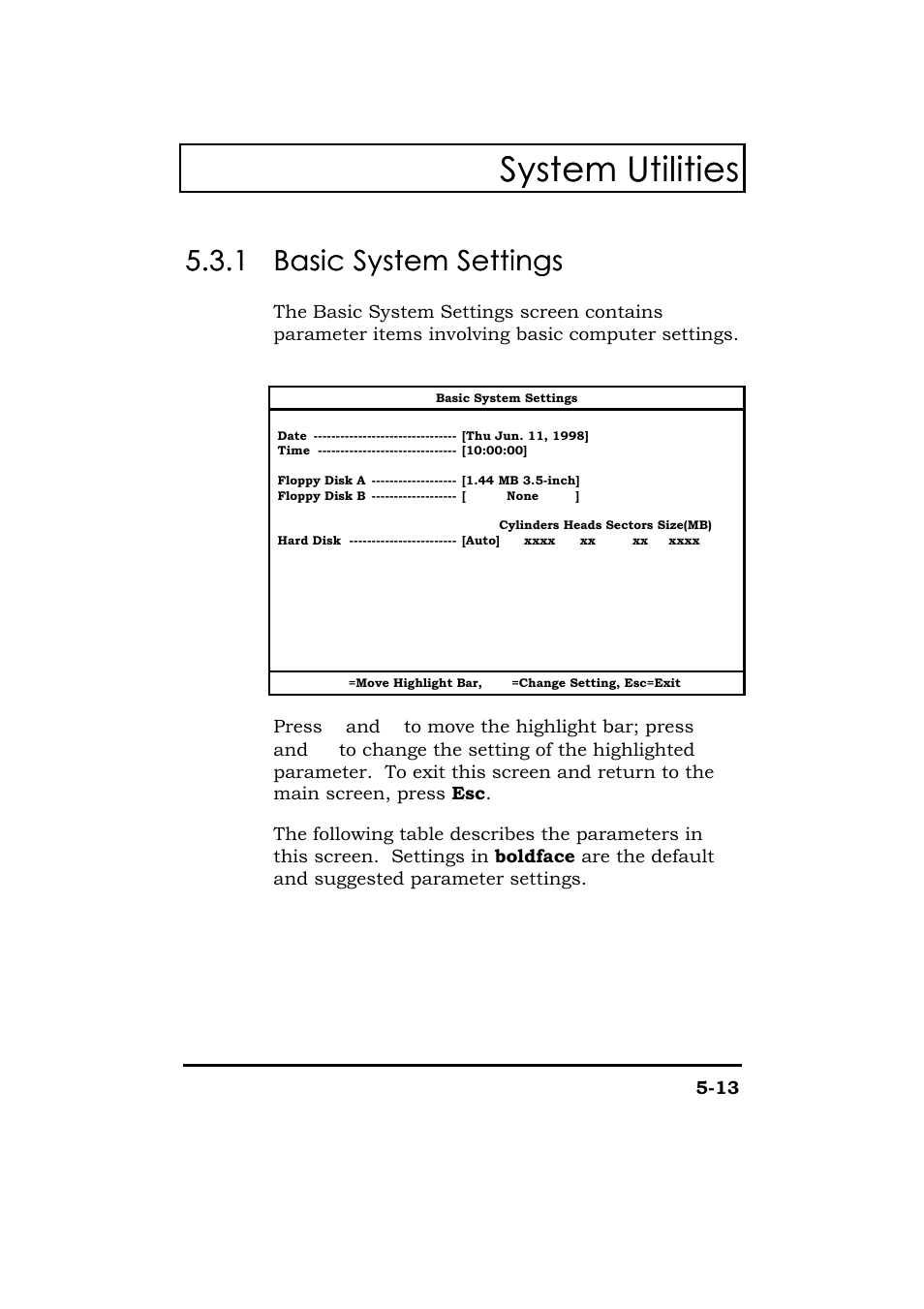 Basic system settings, System utilities | Acer 365 Series User Manual | Page 106 / 138