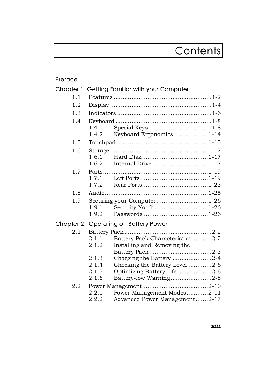 Acer 365 Series User Manual | Page 13 / 138