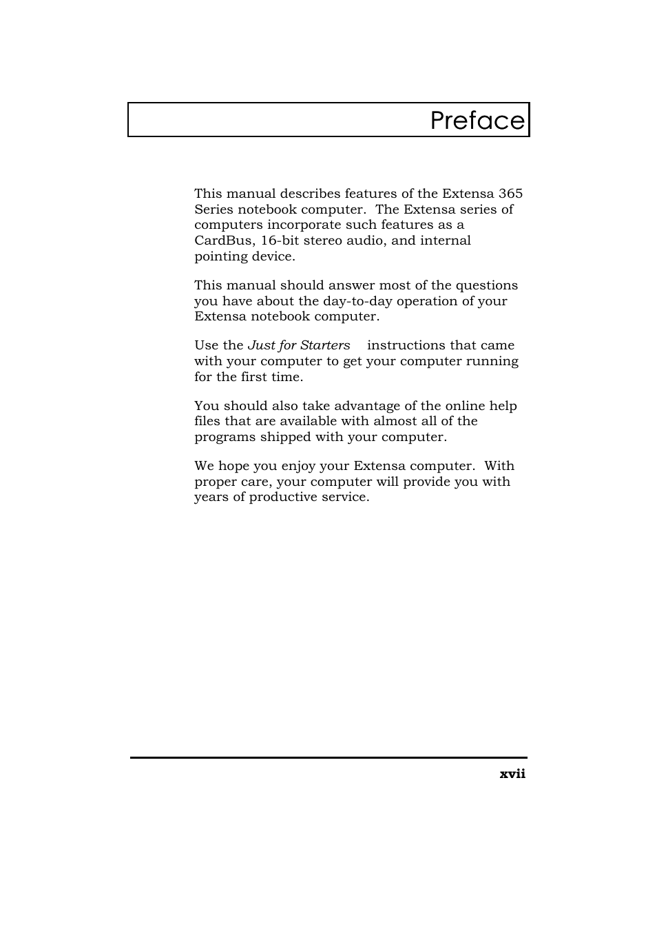 Preface | Acer 365 Series User Manual | Page 17 / 138