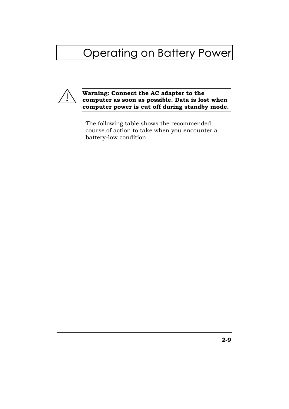 Operating on battery power | Acer 365 Series User Manual | Page 58 / 138