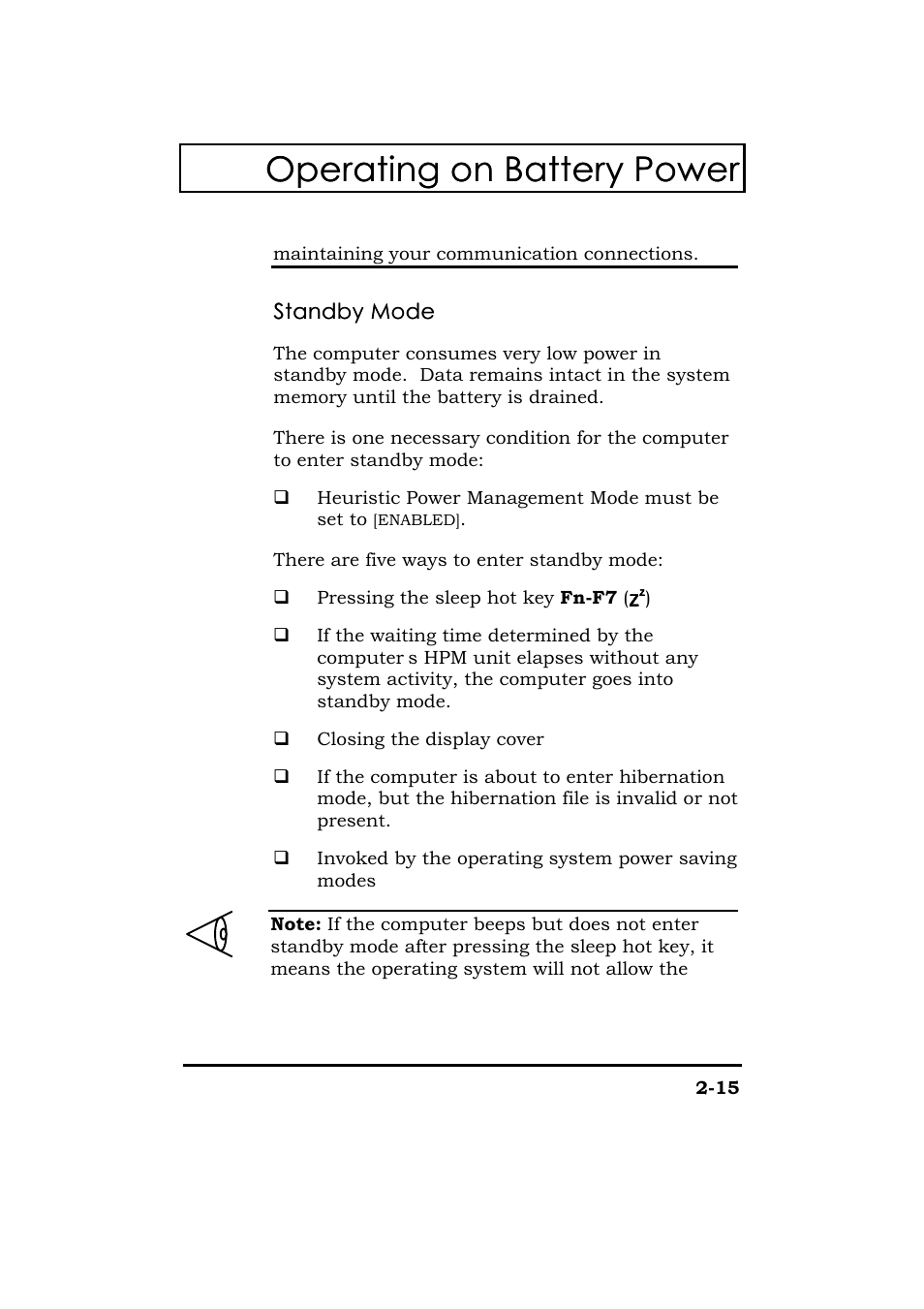 Operating on battery power | Acer 365 Series User Manual | Page 64 / 138
