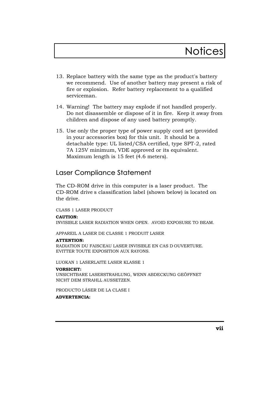 Notices | Acer 365 Series User Manual | Page 7 / 138