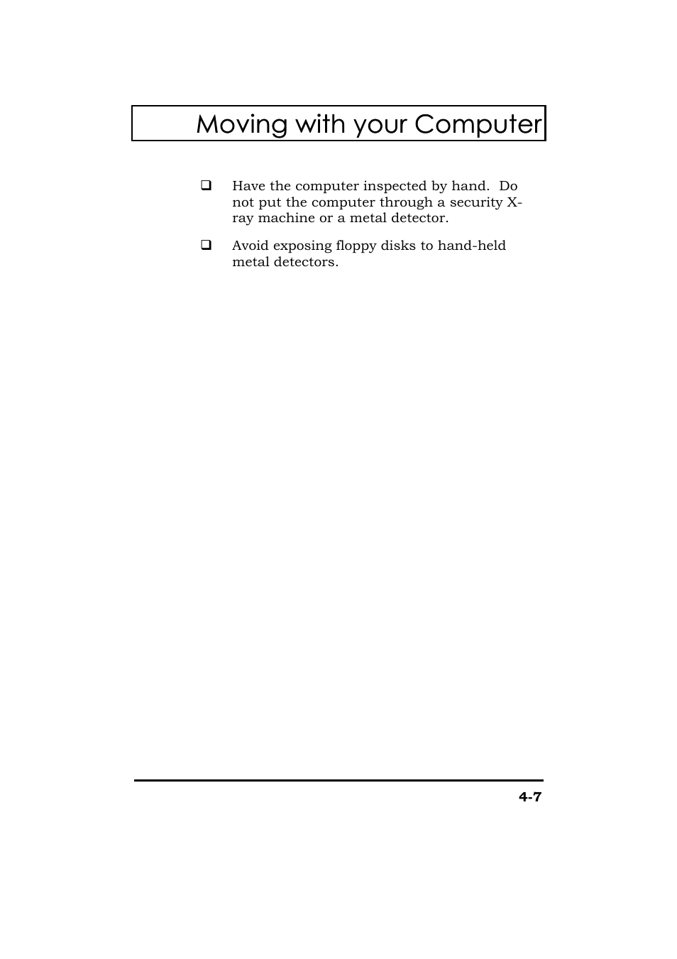Moving with your computer | Acer 365 Series User Manual | Page 91 / 138