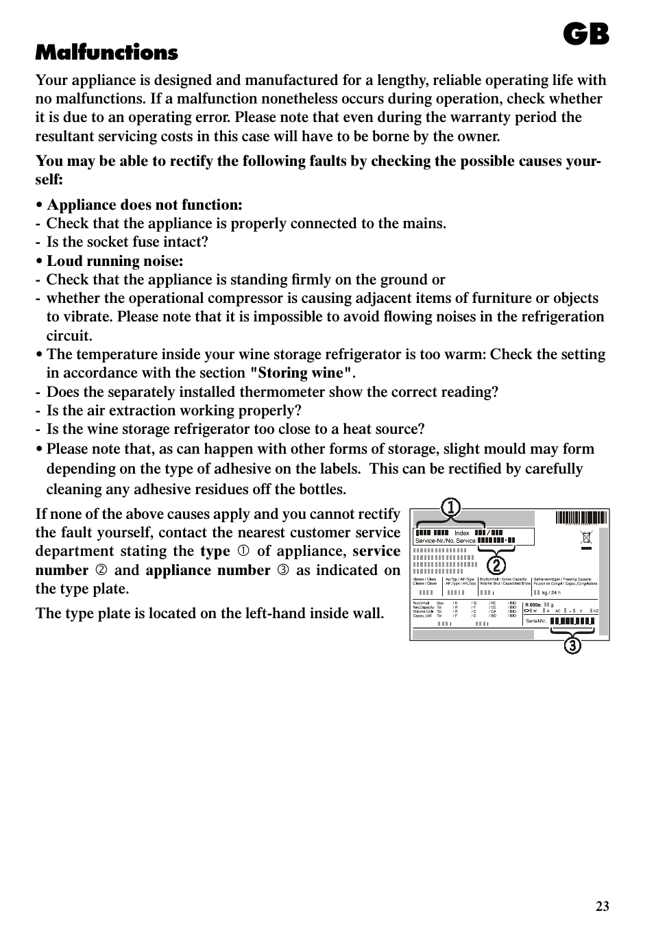 Malfunctions | Liebherr WKUes 1753 Grand Cru User Manual | Page 11 / 13