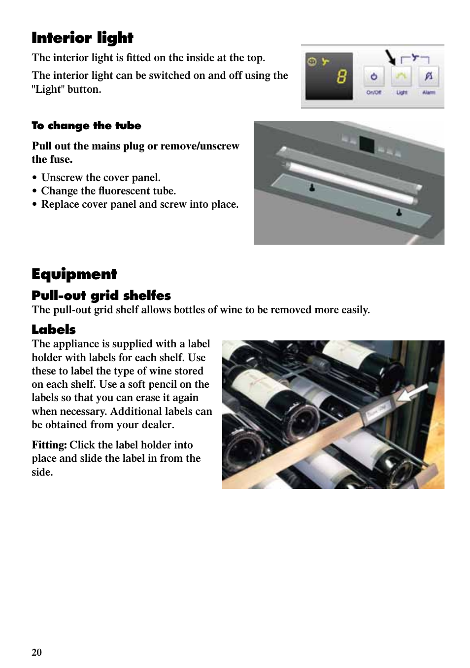 Equipment, Interior light | Liebherr WKUes 1753 Grand Cru User Manual | Page 8 / 13