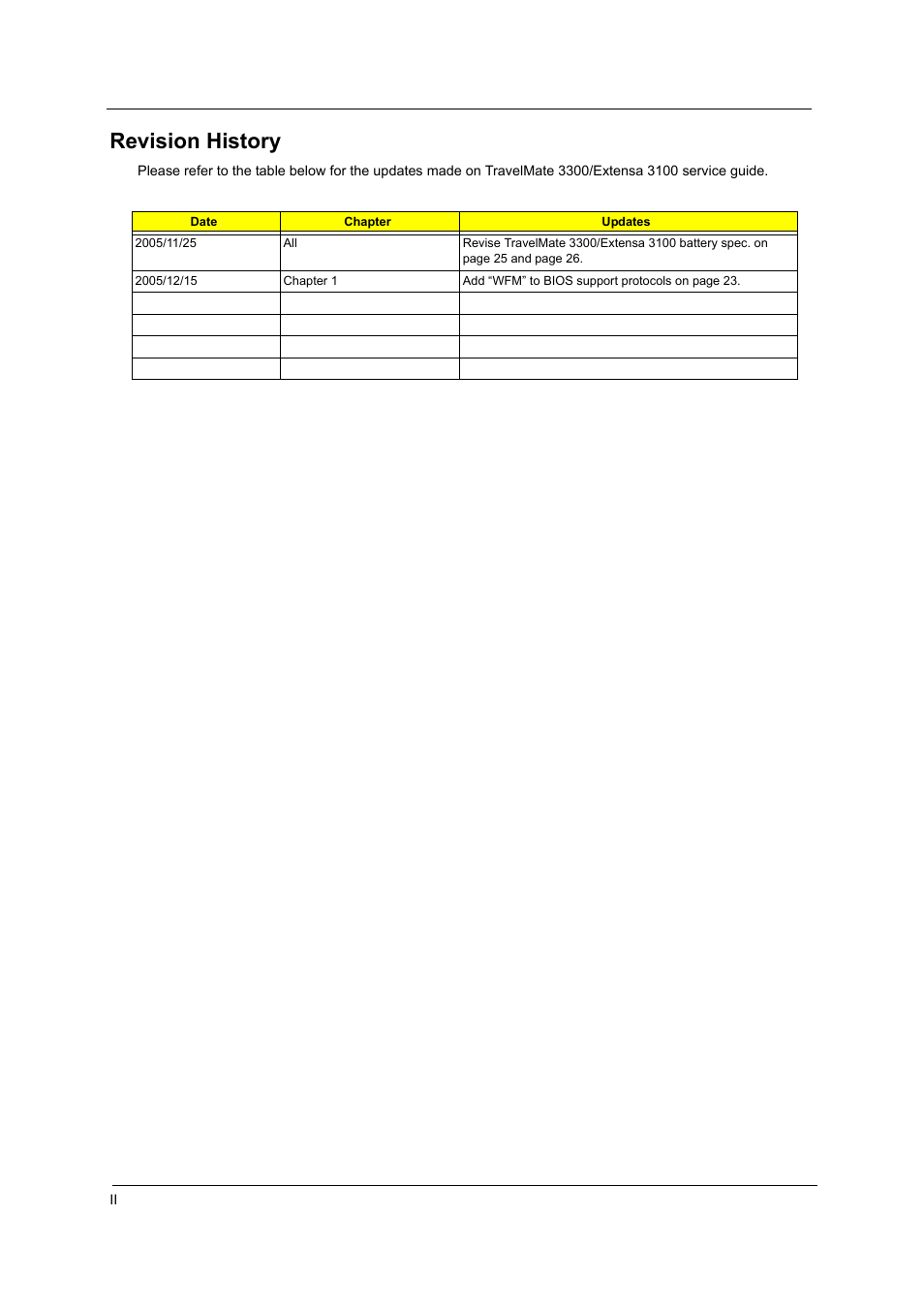 Revision history | Acer 3100 User Manual | Page 2 / 100