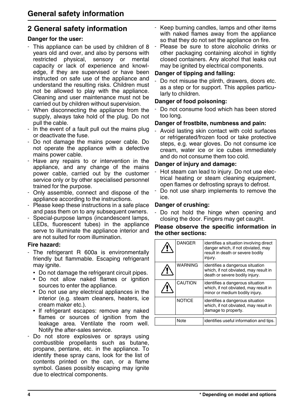 2general safety information, 2 general safety information, General safety information | Liebherr CBNPes 3756 Premium BioFresh NoFrost User Manual | Page 4 / 18