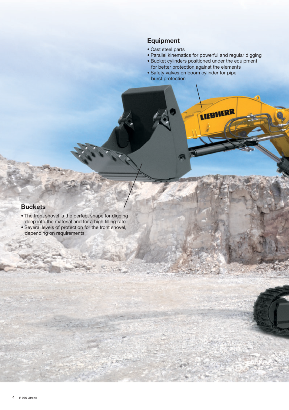 Equipment, Buckets | Liebherr R 966 User Manual | Page 4 / 24