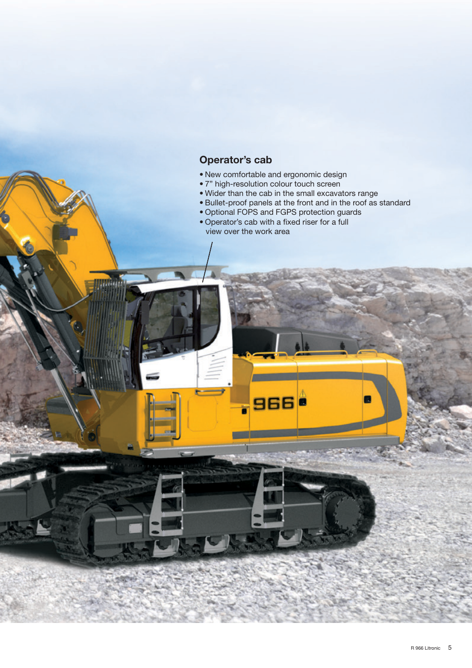 Operator’s cab | Liebherr R 966 User Manual | Page 5 / 24