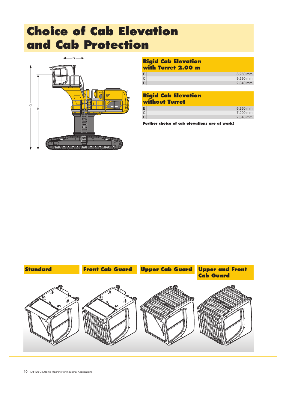 Choice of cab elevation and cab protection | Liebherr LH 120 C Litronic User Manual | Page 10 / 12