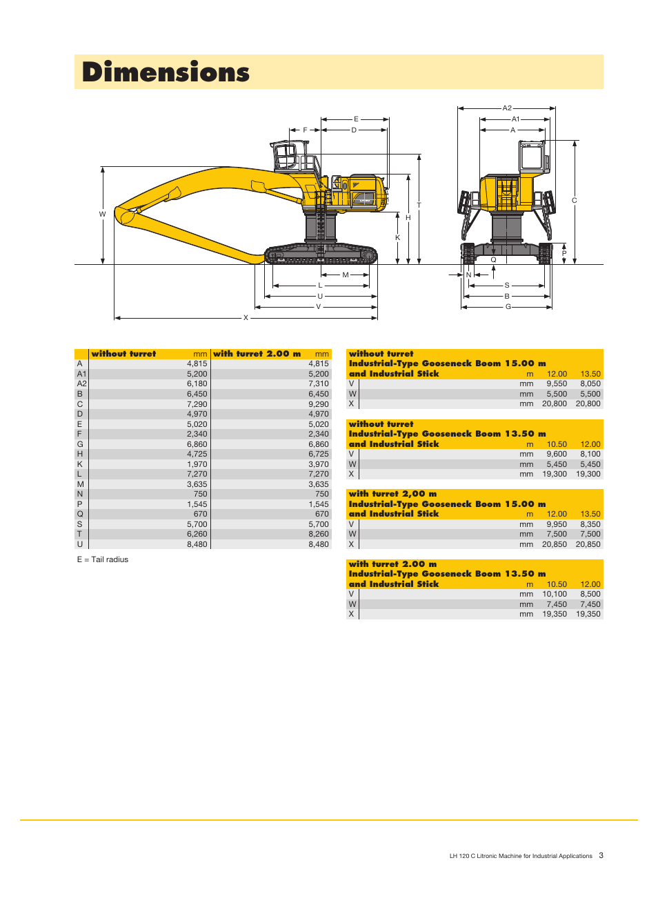 Dimensions | Liebherr LH 120 C Litronic User Manual | Page 3 / 12