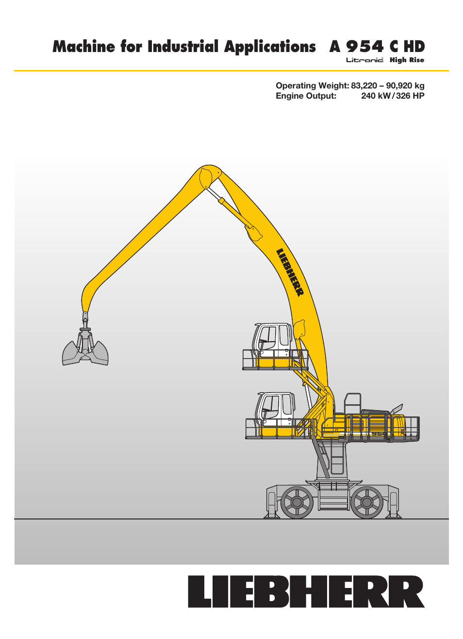 Liebherr A 954 C HD Litronic High Rise Material Handler User Manual | 14 pages