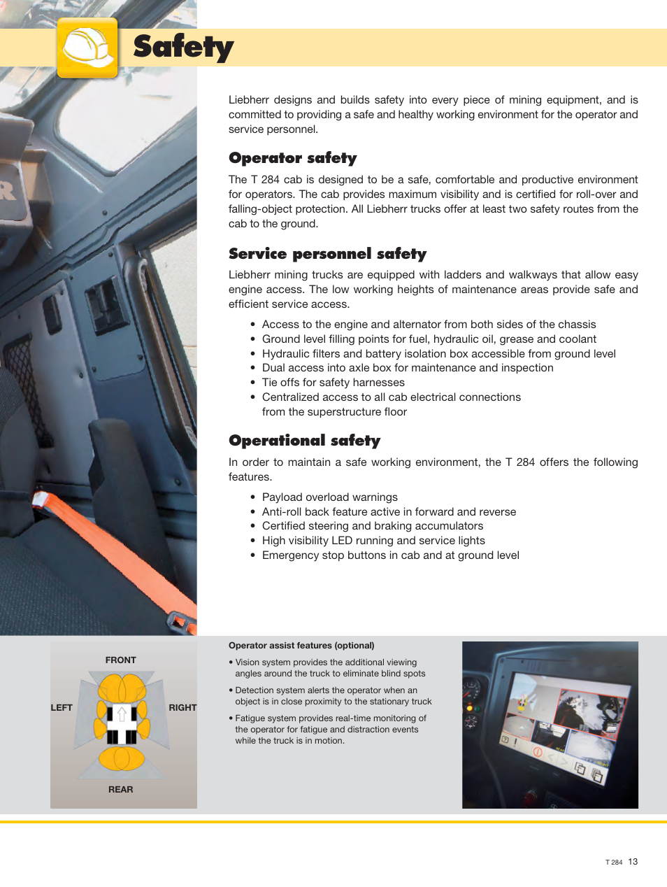 Safety, Operator safety, Service personnel safety | Operational safety | Liebherr T 284 User Manual | Page 13 / 24