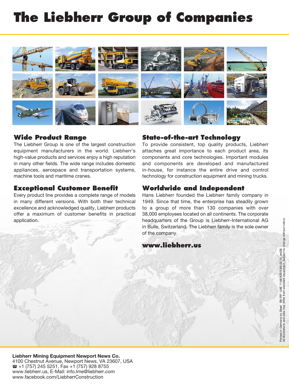 The liebherr group of companies | Liebherr T 284 User Manual | Page 24 / 24