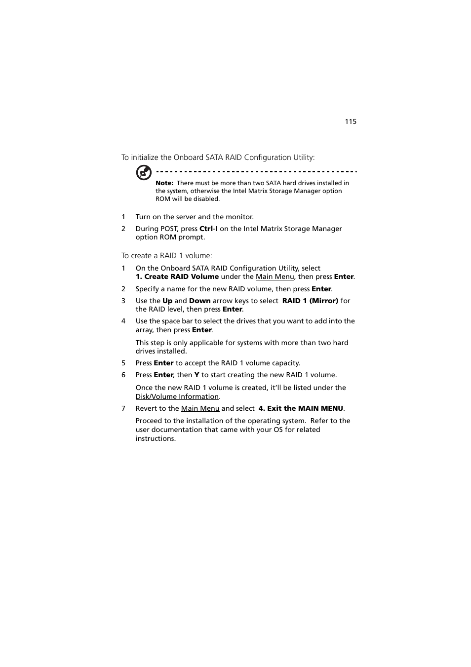 Acer Altos G540 Series User Manual | Page 125 / 146