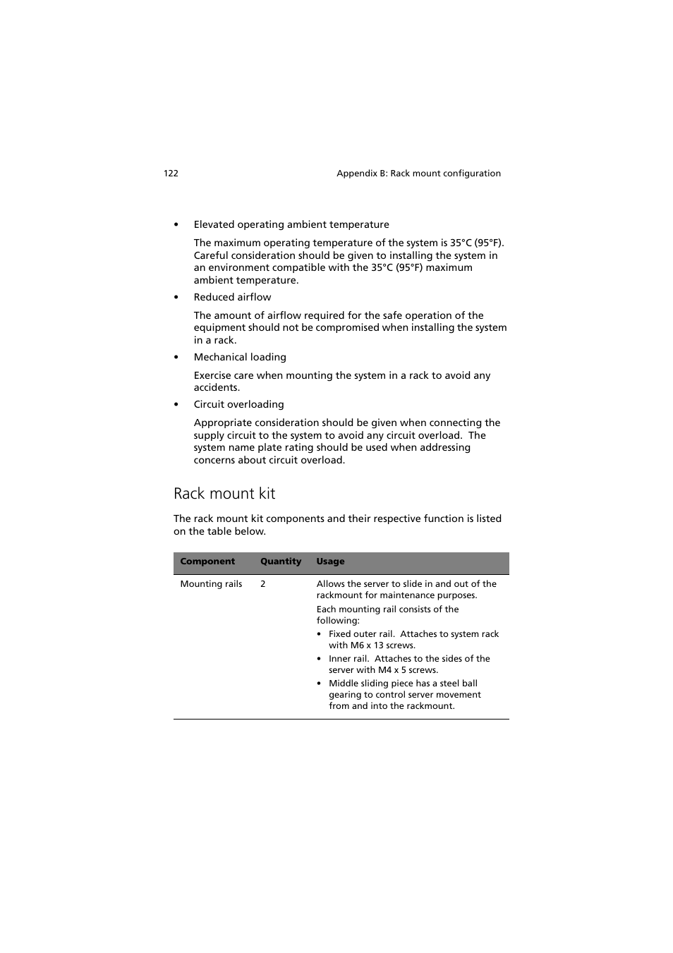 Rack mount kit | Acer Altos G540 Series User Manual | Page 132 / 146
