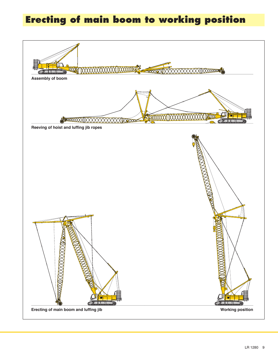 Erecting of main boom to working position | Liebherr LR 1280 User Manual | Page 9 / 24