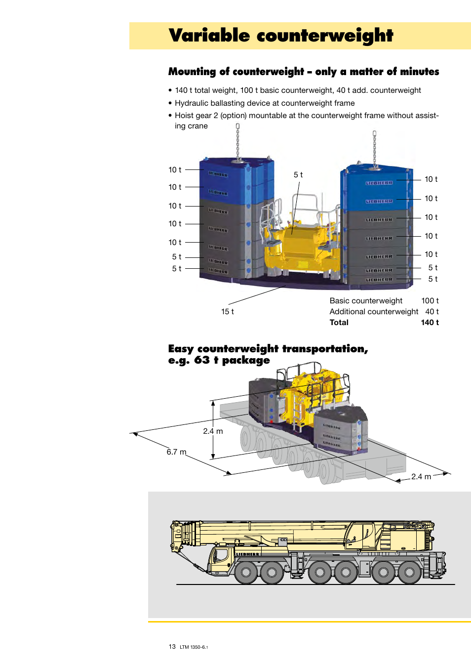 Variable counterweight | Liebherr LTM 1350-6.1 User Manual | Page 13 / 18