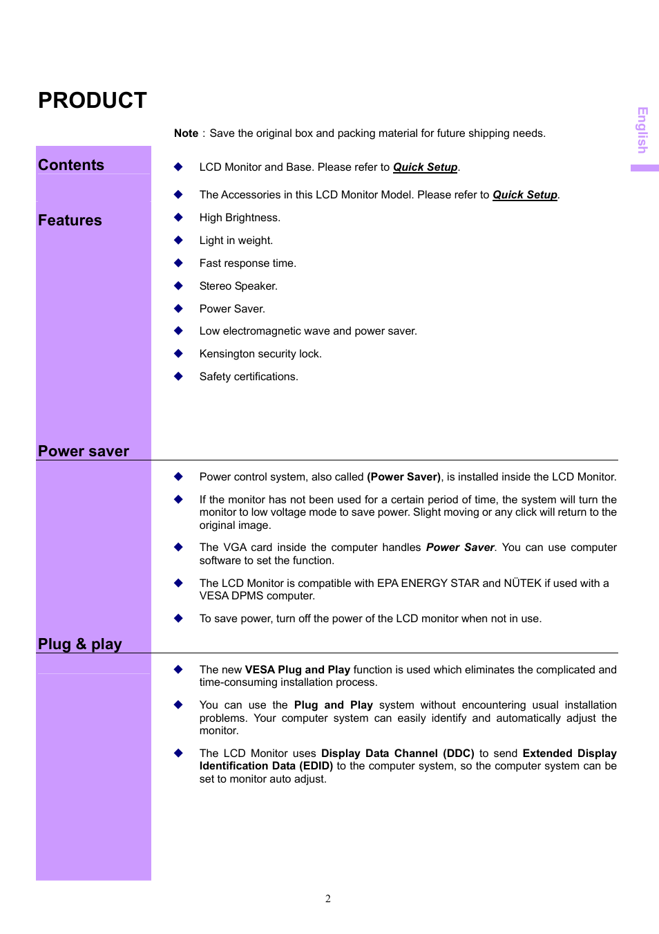 Acer AL1703 User Manual | Page 2 / 9